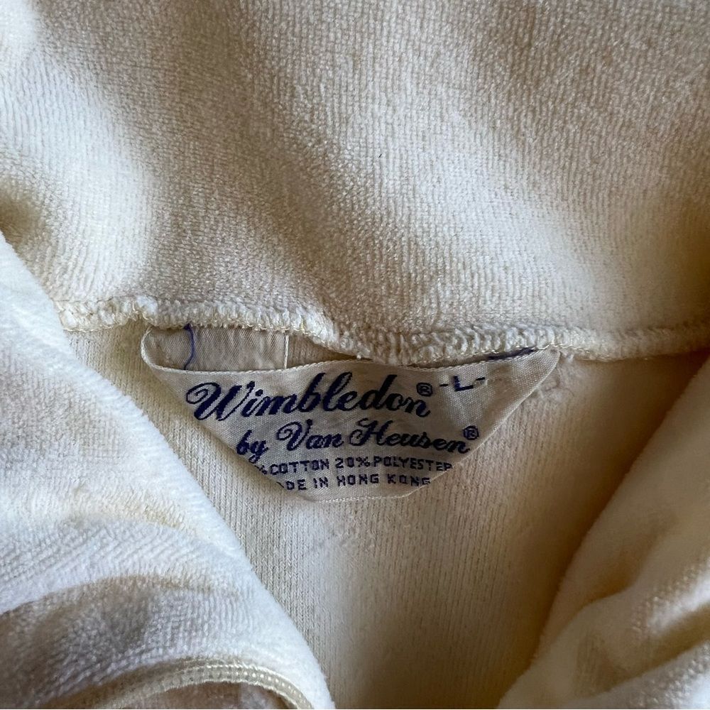 Vintage Wimbledon Butter Yellow 1/4 Zip Tennis Pullover Large - Picture 3 of 4